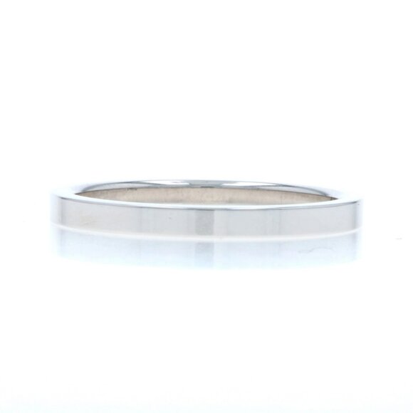 White Gold Wedding Band - 14k Stackable Ring - Picture 1 of 6
